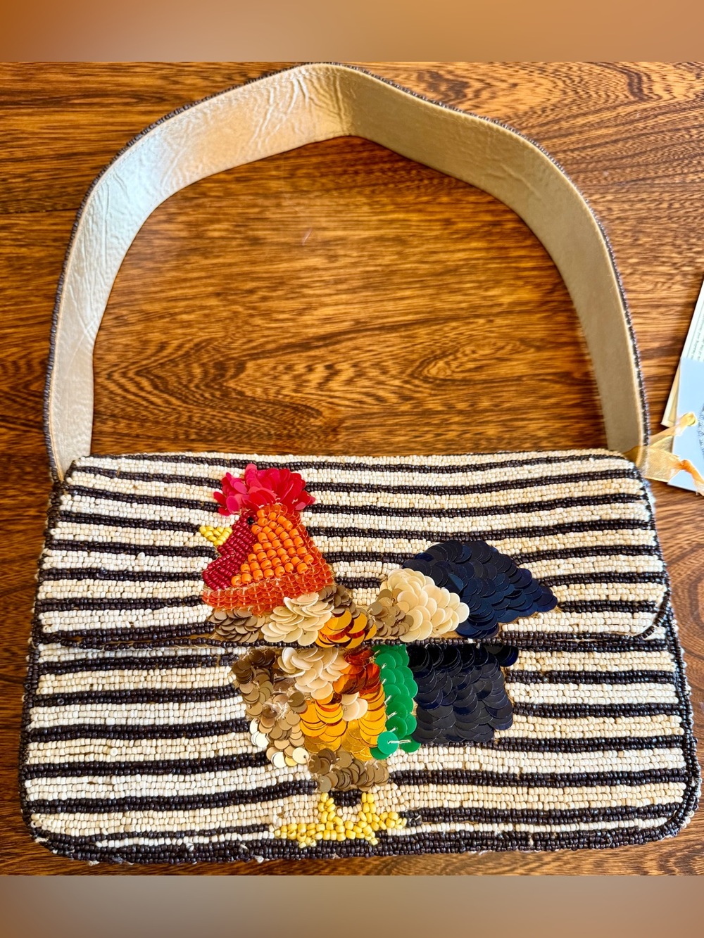 Viral Sequin Rooster Striped Shoulder Bag, Perfect for Key West!